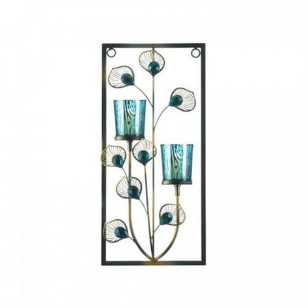 Gallery Of Light 10018914 Peacock Two Candle Wall Sconce; Blue